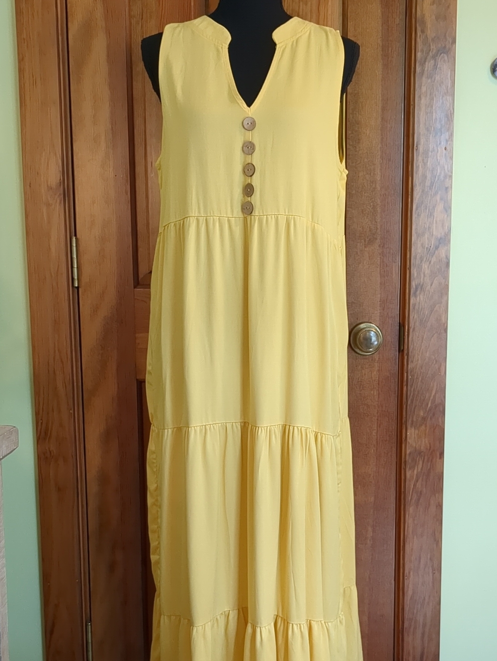 NWOT Yellow Three Tiered Dress